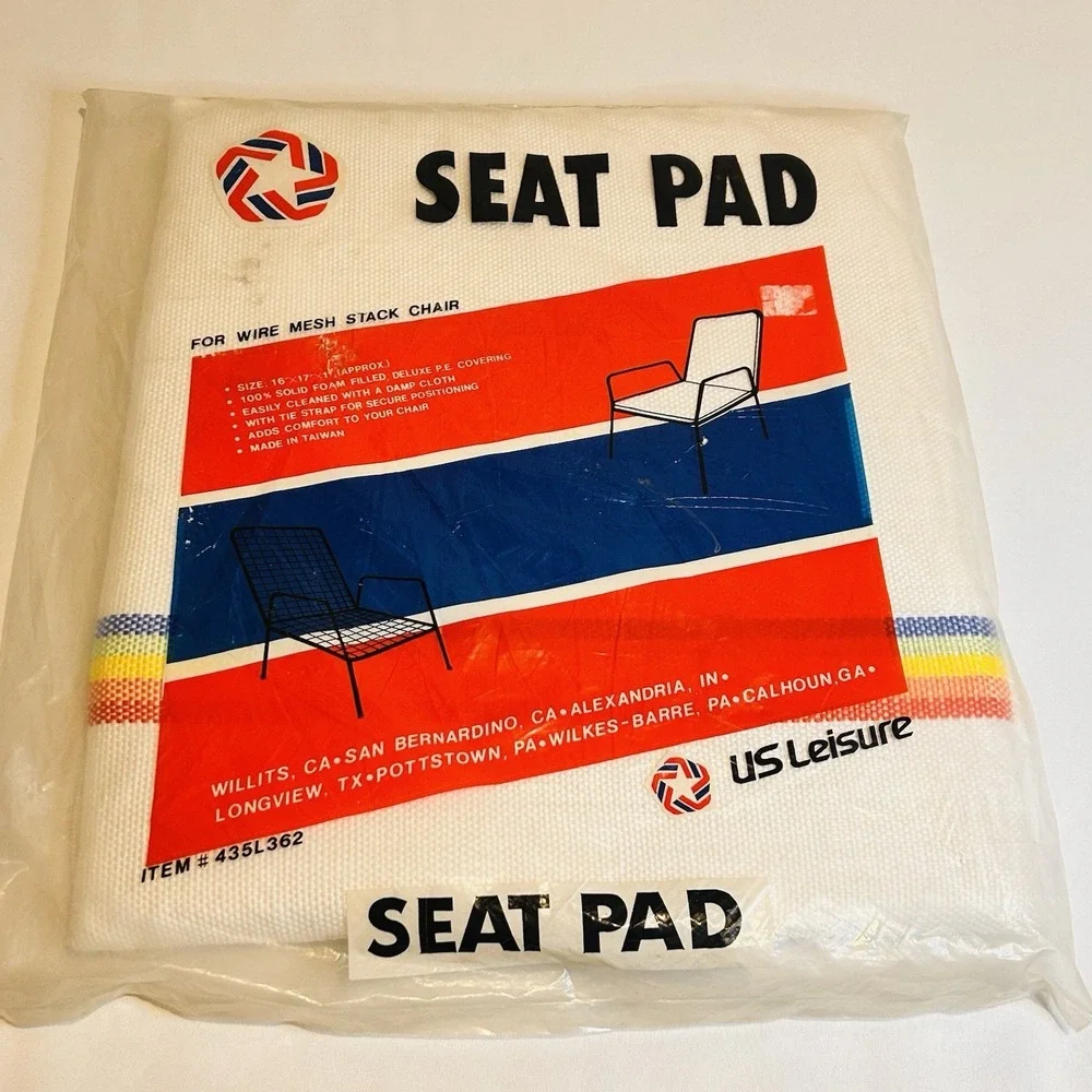 (2) Seat Pad For Wire Mesh Stack Chair White Rainbow US Leisure 17